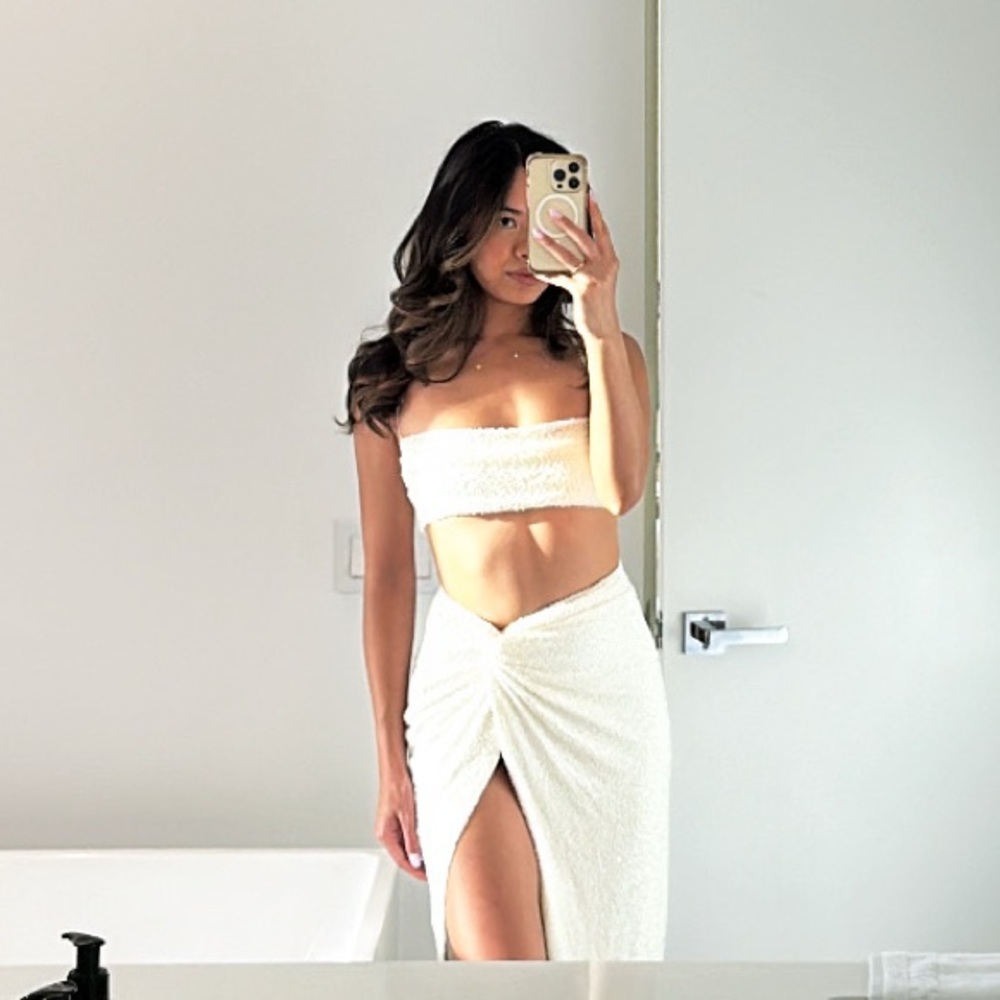 Oh Polly White Sequin Set Bachelorette